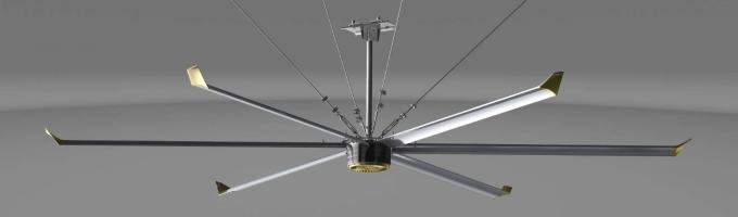 Вентилятор большого вытыхания потолочного вентилятора Hvls энергосберегающего промышленного Pmsm большой для воздушного охлаждения и вентиляции в земледелии