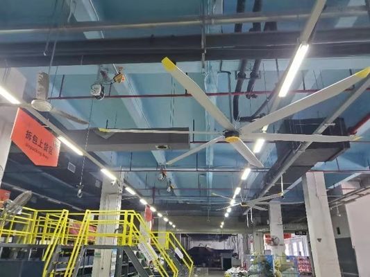 Хорошая цена. Большой промышленный PMSM HVLS потолочный вентилятор 7,3 м для воздухоохлаждения вентиляции онлайн
