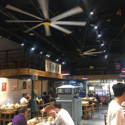 Хорошая цена. Al-Mg Alloy Blades 2.4m 8FT PMSM HVLS вентиляторы для охлаждения воздуха в ресторанах и продовольственных дворах онлайн