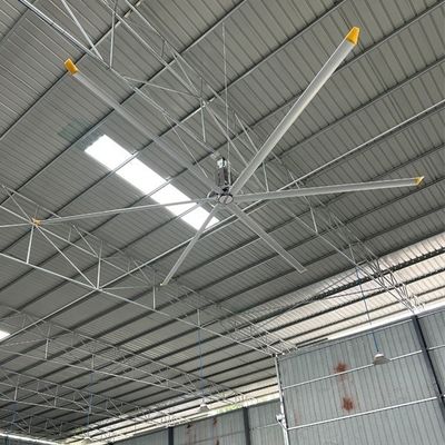 20FT промышленный HVLS потолочный вентилятор Sliver Grey настраиваемая поддержка ODM для коровничных животноводческих ферм