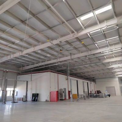 Хорошая цена. DX Алюминиевый вентилятор 5 лезвия Pmsm Motor HVLS Промышленный потолочный вентилятор, используемый в автомобиле BYD Energy онлайн