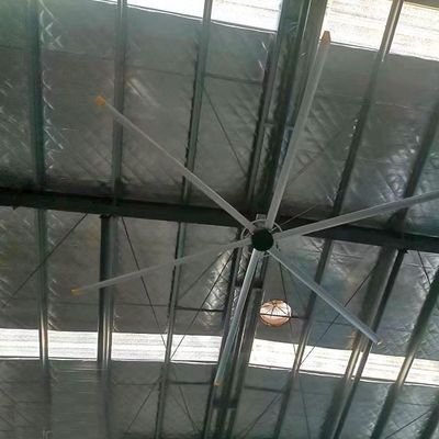 Хорошая цена. DX-7.3 Большой HVLS промышленный потолочный вентилятор с двигателем PMSM и материалом Al-Mg. онлайн