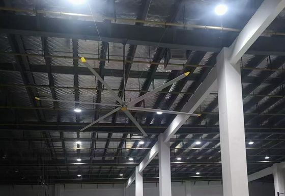 Хорошая цена. 24FT Pmsm Энергосберегающий потолочный вентилятор HVLS для охлаждения воздуха и вентиляции онлайн